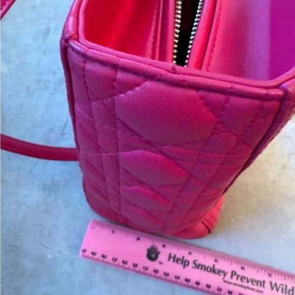 AUTHENTIC! *Barbie--PINK* CHRISTIAN DIOR Lady Dior Large Cannage Lambskin Bag - Picture 13 of 16